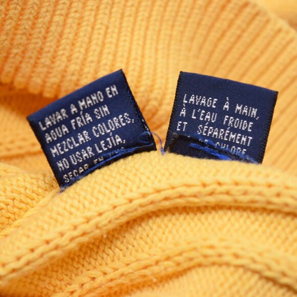 Nautical Crewneck Pullover Sweater Men XL Extra Large Cable Knit Yellow Preppy - Picture 11 of 16